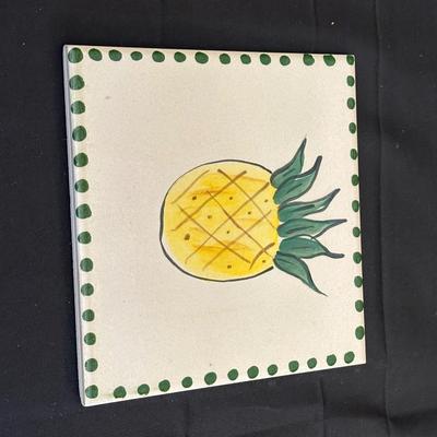 Vintage Ceramic Sunflower Pitcher, Flower Bowl Pot & Pineapple Tile