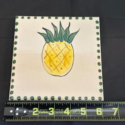 Vintage Ceramic Sunflower Pitcher, Flower Bowl Pot & Pineapple Tile