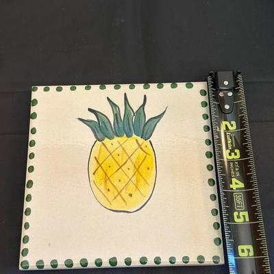 Vintage Ceramic Sunflower Pitcher, Flower Bowl Pot & Pineapple Tile