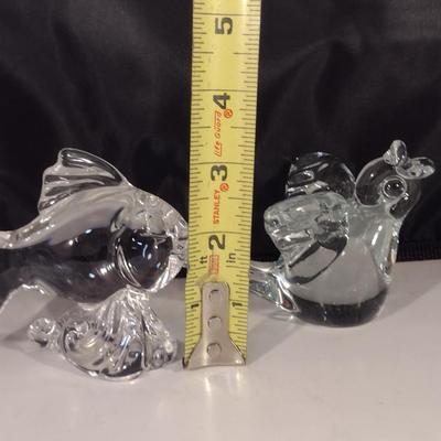 Glass/Crystal Animal Figurines- Fish and Bird Designs- Fish is Princess House Pets
