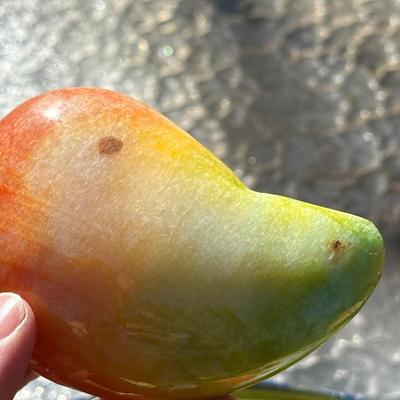Lot of Vintage Stone Fruit with Tin Bowl and Fruit Themed Biscotti Container