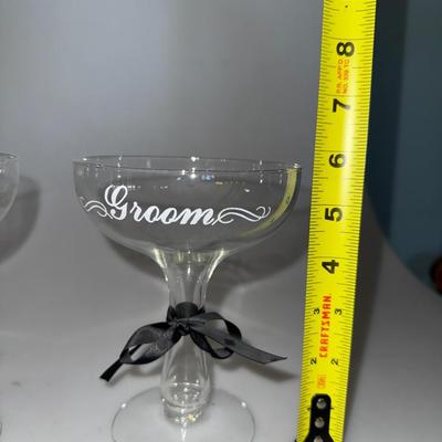 Vintage Bride and Groom Glasses