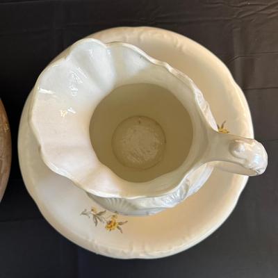 Lot of Two Floral Pitchers & Bowls