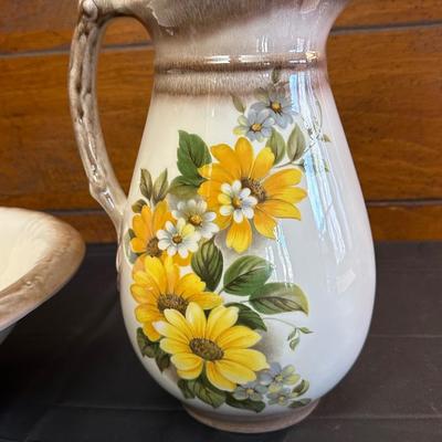 Lot of Two Floral Pitchers & Bowls