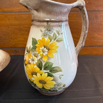 Lot of Two Floral Pitchers & Bowls