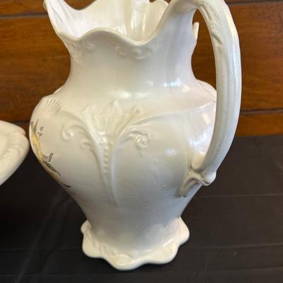 Lot of Two Floral Pitchers & Bowls