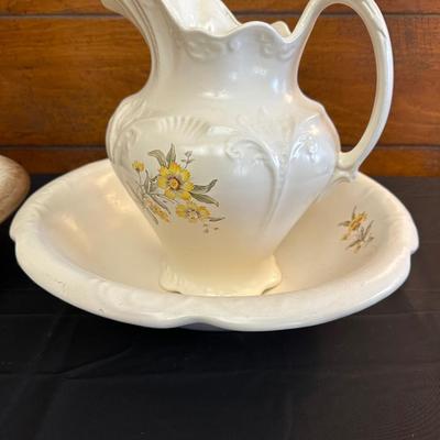Lot of Two Floral Pitchers & Bowls