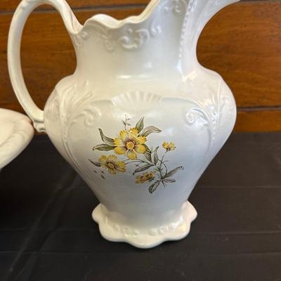 Lot of Two Floral Pitchers & Bowls