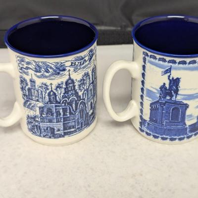 Russian Blue & White Coffee Mugs #73 (HW)