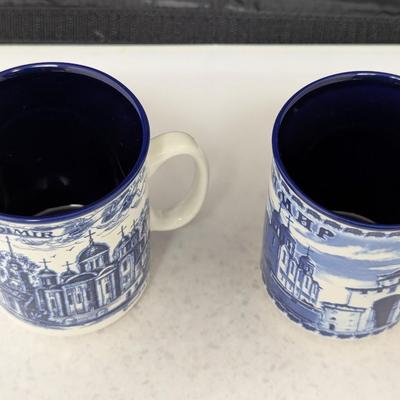 Russian Blue & White Coffee Mugs #73 (HW)