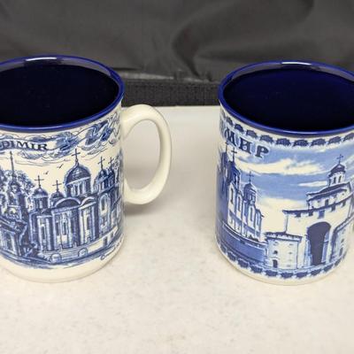 Russian Blue & White Coffee Mugs #73 (HW)