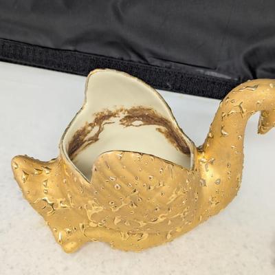 Vintage Decor 22 K Weeping Bright Gold Swan #74 (HW)