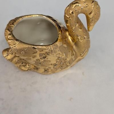 Vintage Decor 22 K Weeping Bright Gold Swan #74 (HW)