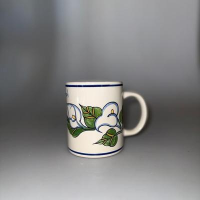 MEXICAN Folk Art Pottery coffee cup signed