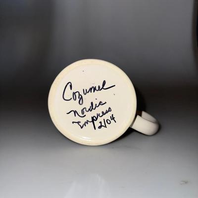 MEXICAN Folk Art Pottery coffee cup signed