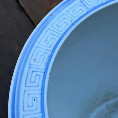 Two Porcelain Planters and a Stand