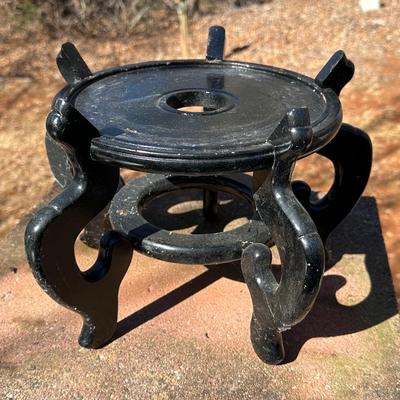 Two Porcelain Planters and a Stand