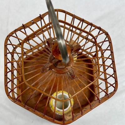 Vintage Bird Cage with 2 ceramic bowl feeders