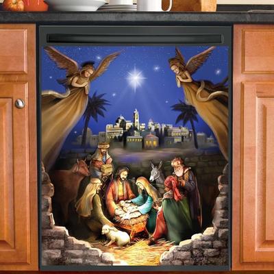 Nativity Scene Christmas Dishwasher Magnet - Reusable Seasonal Christmas Decoration
