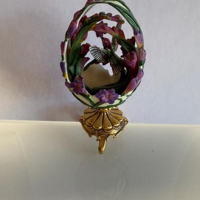 House of Faberge Franklin Mint Egg Jewels in the Garden Hummingbird Figurine