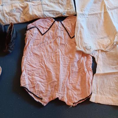 ANTIQUE AND VINTAGE BABY SHOES, BLANKETS AND OUTFITS