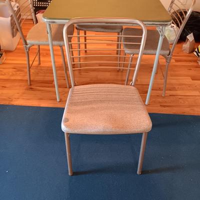 FOLDING CARD TABLE AND 4 FOLDING CHAIRS
