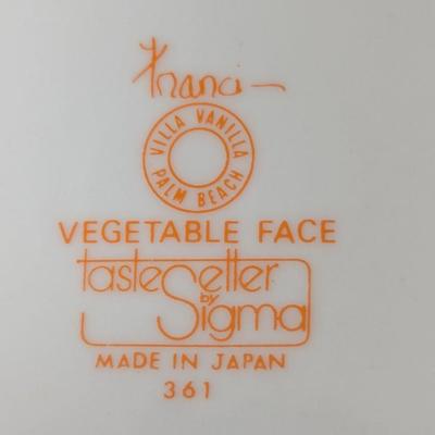 6 - Collectible Vegetable Face Salad Plates Franci Villa Vanilia 7 1/5" (HW)