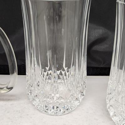 Vintage Glass/Crystal Pitchers Glasses & Serving Plate (HW)