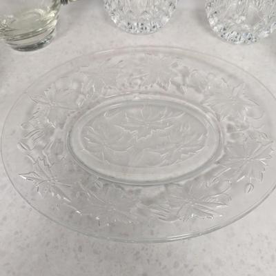 Vintage Glass/Crystal Pitchers Glasses & Serving Plate (HW)