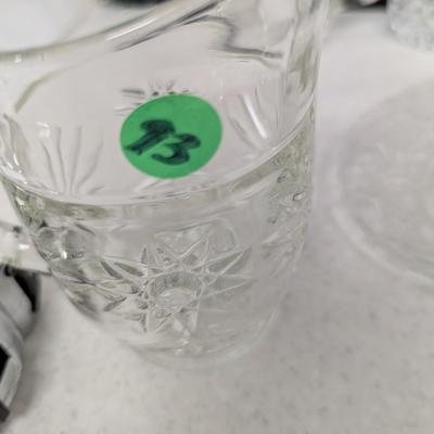 Vintage Glass/Crystal Pitchers Glasses & Serving Plate (HW)