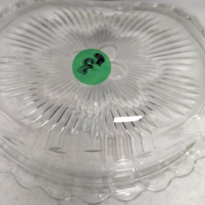 Etched Flower Dome Cake Stand #89 (HW)