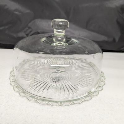 Etched Flower Dome Cake Stand #89 (HW)