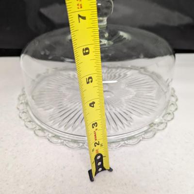 Etched Flower Dome Cake Stand #89 (HW)