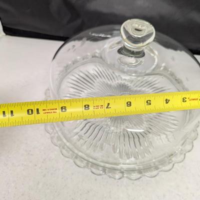 Etched Flower Dome Cake Stand #89 (HW)
