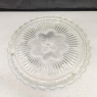 Etched Flower Dome Cake Stand #89 (HW)