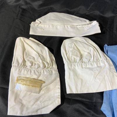 Lot of vintage medical related items, including vintage nursing hats