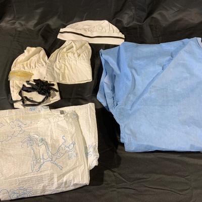 Lot of vintage medical related items, including vintage nursing hats