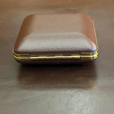 Vintage Top Grain Saddle Leather Briefcase and Timex Travel Alarmclock