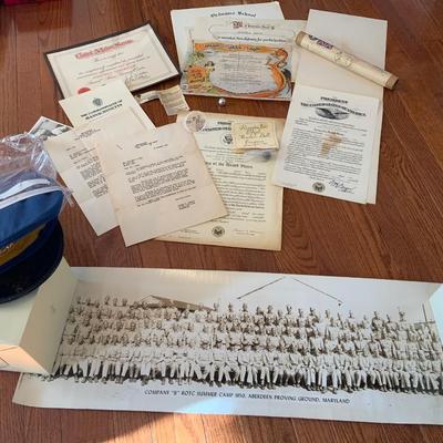 Lot of misc Military War Items including Hat