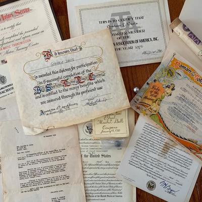 Lot of misc Military War Items including Hat