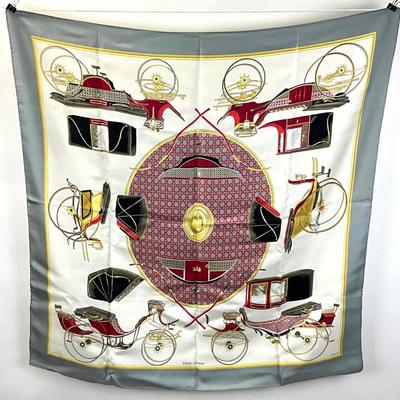 548 HERMÈS Paris Carrè 90 Silk Scarf '1965 Francois De La Perriere'