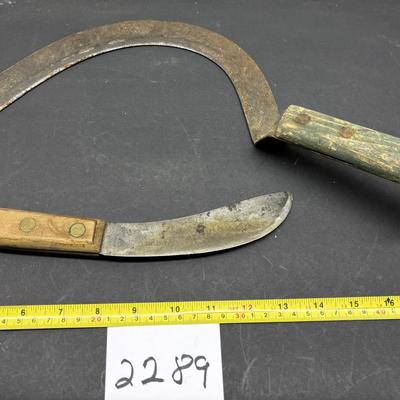 Vintage Sickle and Knife