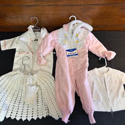 Lot of Vintage Pink & Off White Baby/Toddler Clothing