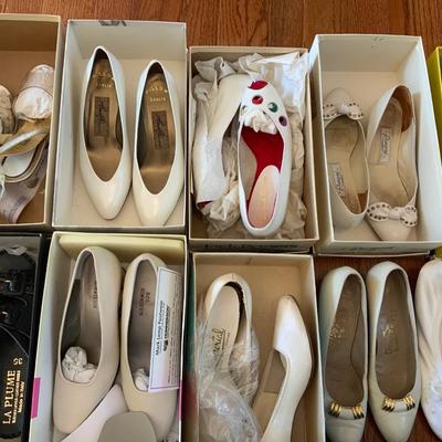 Lot of Ladies 4 1/2 Shoes Reds, Whites and more