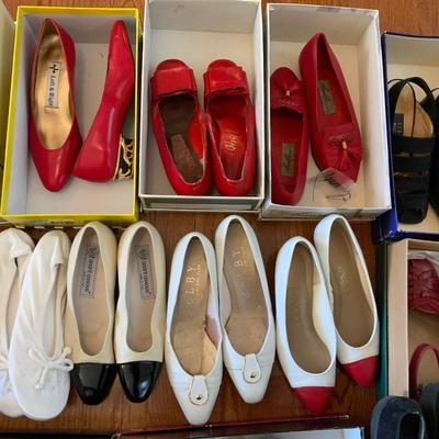 Lot of Ladies 4 1/2 Shoes Reds, Whites and more