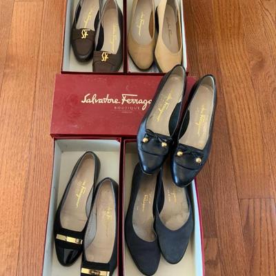Lot of 5 Ladies 4 1/2B Salvatore Ferragamo Italian Shoes