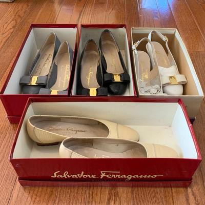Lot of Ladies 4 1/2 Salvatore Ferragamo Italian Shoes 4 different colors