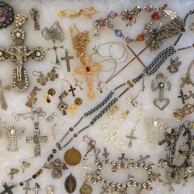 Assorted Cross Bracelets – Necklaces – Earrings - Medallions