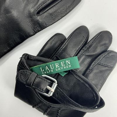 555 RALPH LAUREN Leather Knee High Heel Boots and Gloves