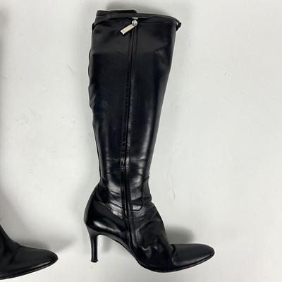 555 RALPH LAUREN Leather Knee High Heel Boots and Gloves